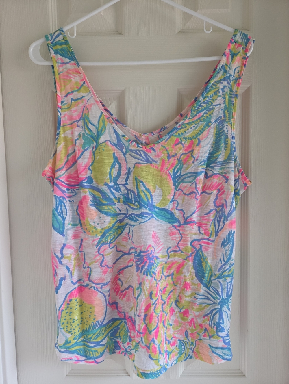Lilly Pulitzer Gigi Cotton Tank Top Fiesta Bamba Print Size Medium